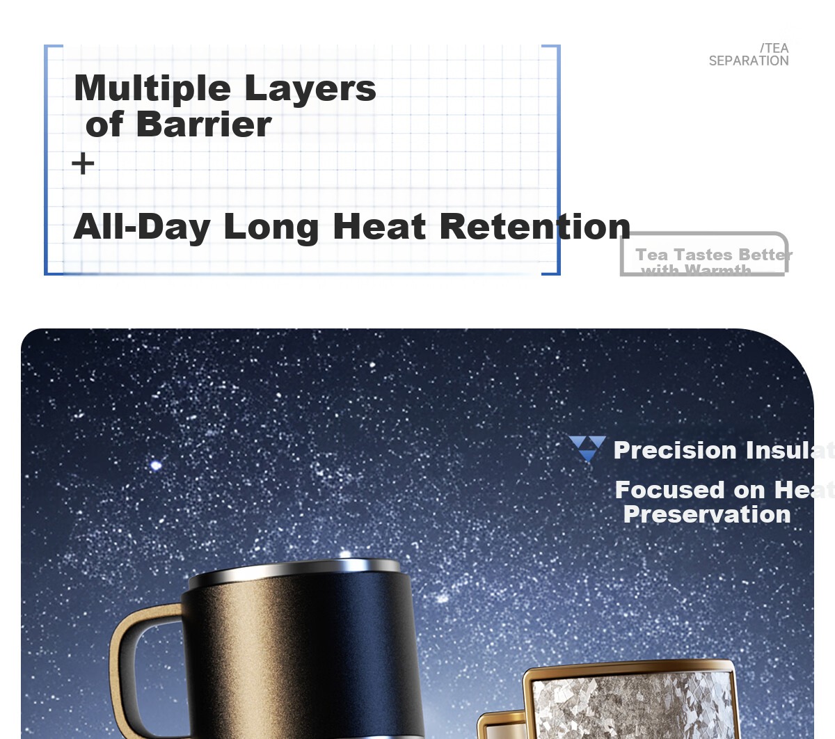 NRMEi Insulated Large Capacity Men's Tea Separation Titanium Coated Inner Liner Portable Car Office Water Bottle 3