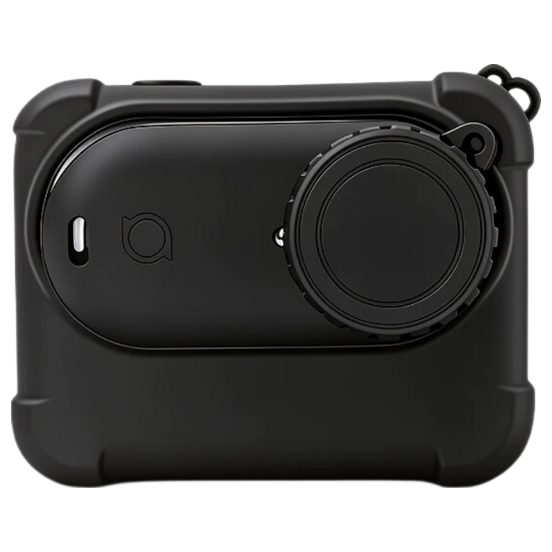 CHENSONG Silicone Protective Case for YingShi Insta360 GO3S, Exclusive Macaron Style, Full Coverage Shockproof and Drop-resistant Black Case for Insta360 GO3S