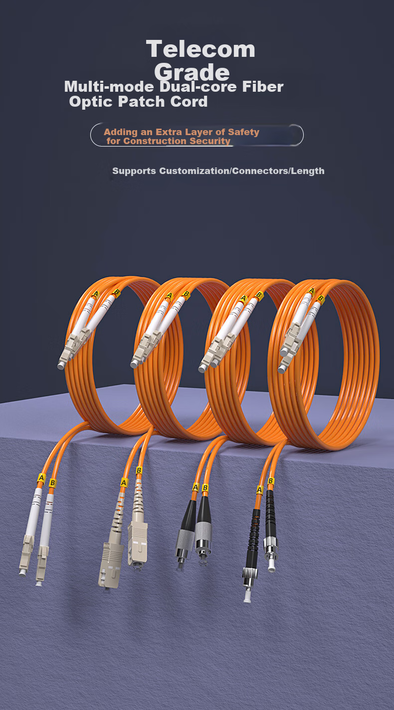 Rongwei Sheng Telecom Grade Fiber Optic Patch Cord LC-LC Multimode Duplex 3m Engineering Home Fiber Optic Cable for Optical Transceiver RWS-DMSX-LCLC3 1