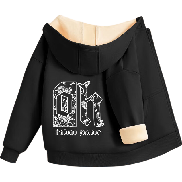 Baleno Boys' Jacket 2025 Autumn Winter Fleece Lined Thickened Casual Hooded Cardigan for Big Boys