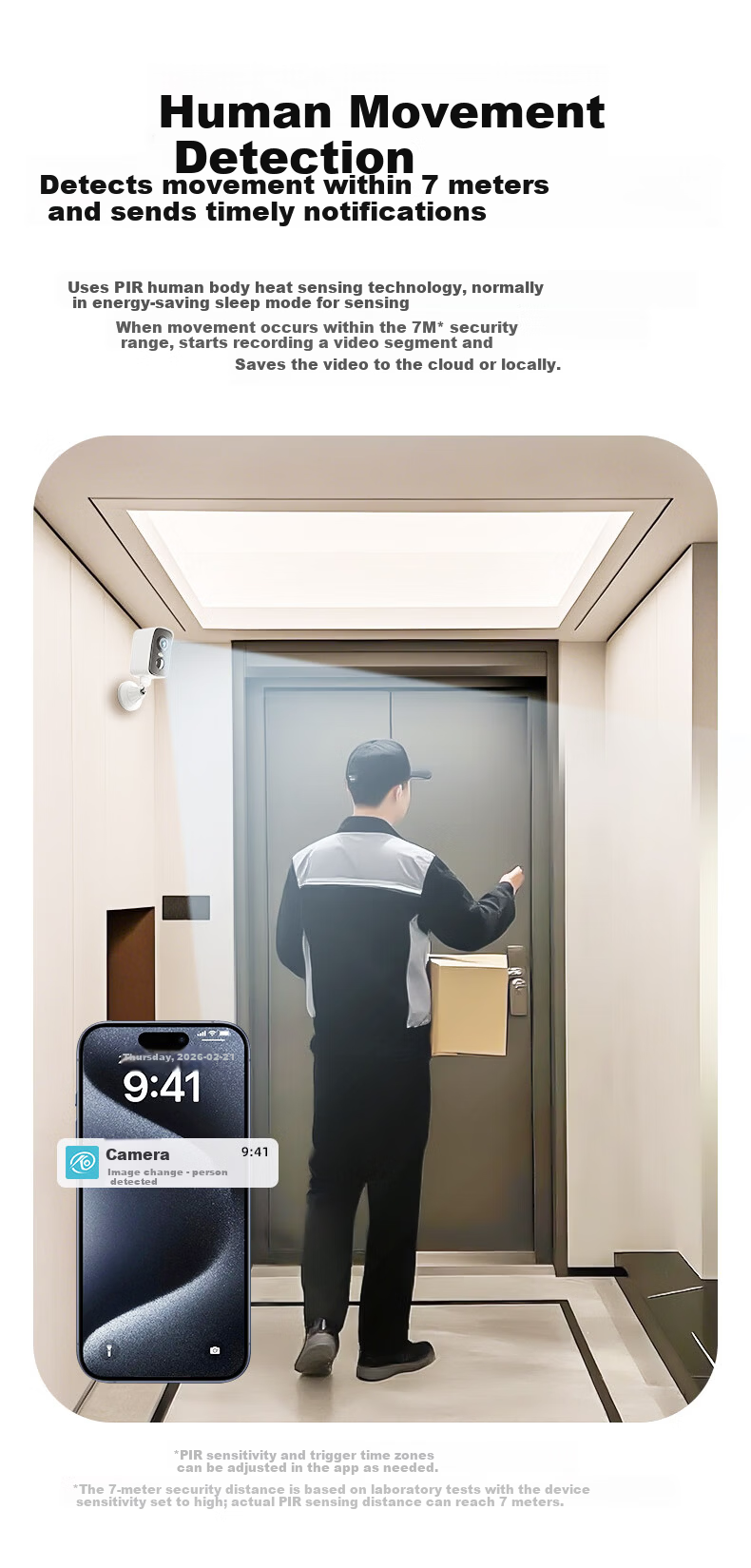 Tuqiang Wireless Battery-Powered WiFi Outdoor Home Security Camera, No Wiring, Rechargeable, Long Standby, No Drilling, Entrance Doorway Monitoring 25