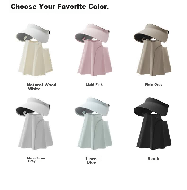 Bananain 502UV Pro Women's Sun Protection Full Coverage Face Shield Open-Top Hat Lightweight Breathable Detachable Sun Hat 19