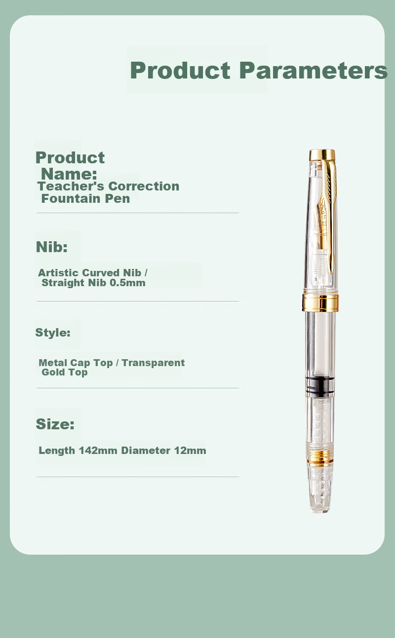 Liupintang Teacher Correction Fountain Pen Red Ink Large Capacity Bent Nib Calligraphy Pen for Grading Homework Adult Bent Tip Red Ink Correction Pen Hard Pen Calligraphy Practice 11