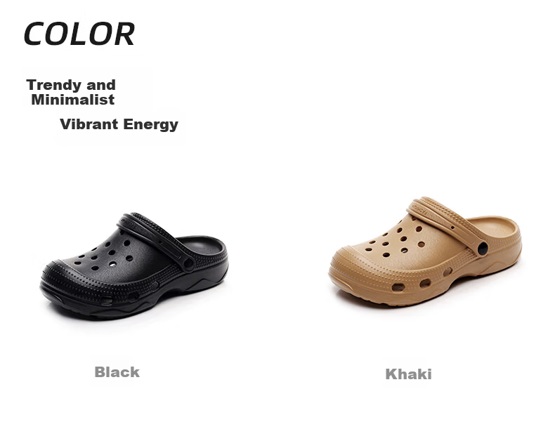 Aphrodite Men's Summer Beach EVA Non-Slip Clog Sandals, Flat Closed-Toe Slip-On, Khaki Size 44-45 3