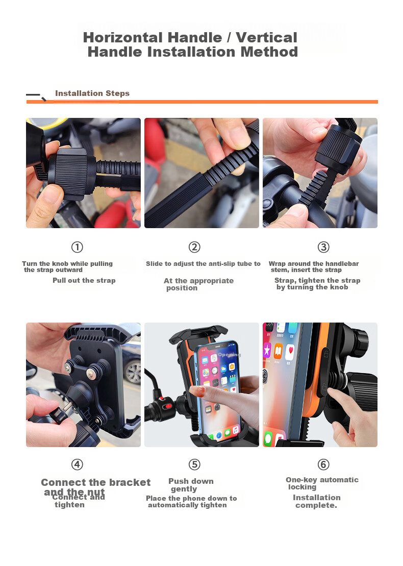 Ousen Electric Bike Phone Holder for Ninebot Motorcycle Electric Bicycle Delivery Navigation Shockproof Mount 16