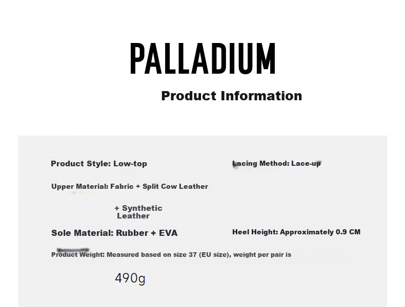PALLADIUM New Women's Summer Casual Breathable Sneakers Space Gray Single Layer Size 36 19