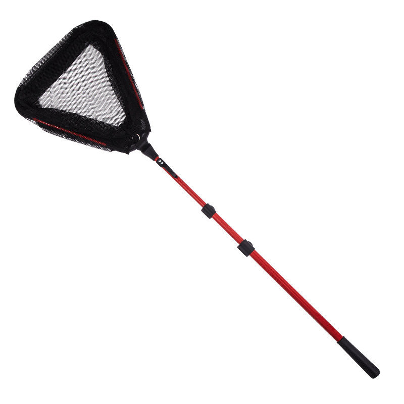 Grsaed Fishing Landing Net Head Pole Integrated Triangular Landing Net Set, Aluminum Alloy Portable Fish Scoop Net, Foldable Landing Net, 90CM Blue