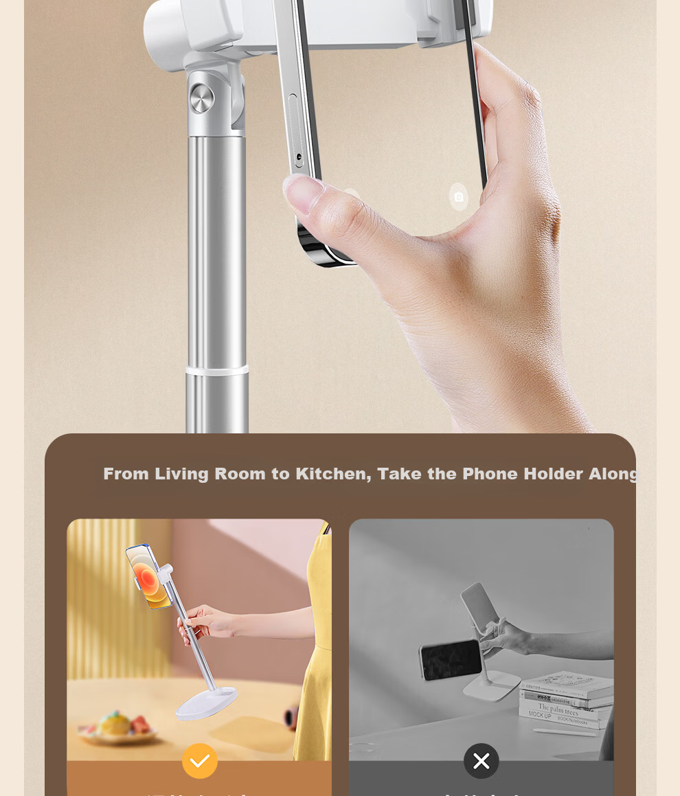 Meiyibo Mobile Phone Holder Desktop Live Streaming Stand 360° Rotatable Adjustable Lazy Bracket for Watching TV, TikTok Videos, Online Classes 9