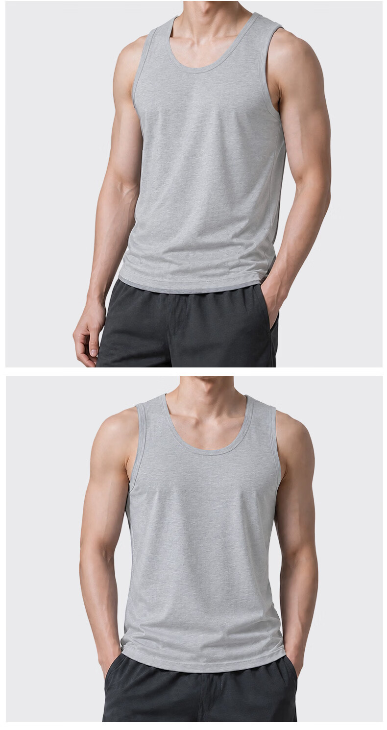 Xunmianren Modal Cotton Men's Sports Vest Gym Sleeveless T-Shirt Tank Top Spring Summer Quick-Dry Breathable Racerback Sweatshirt Vest 22
