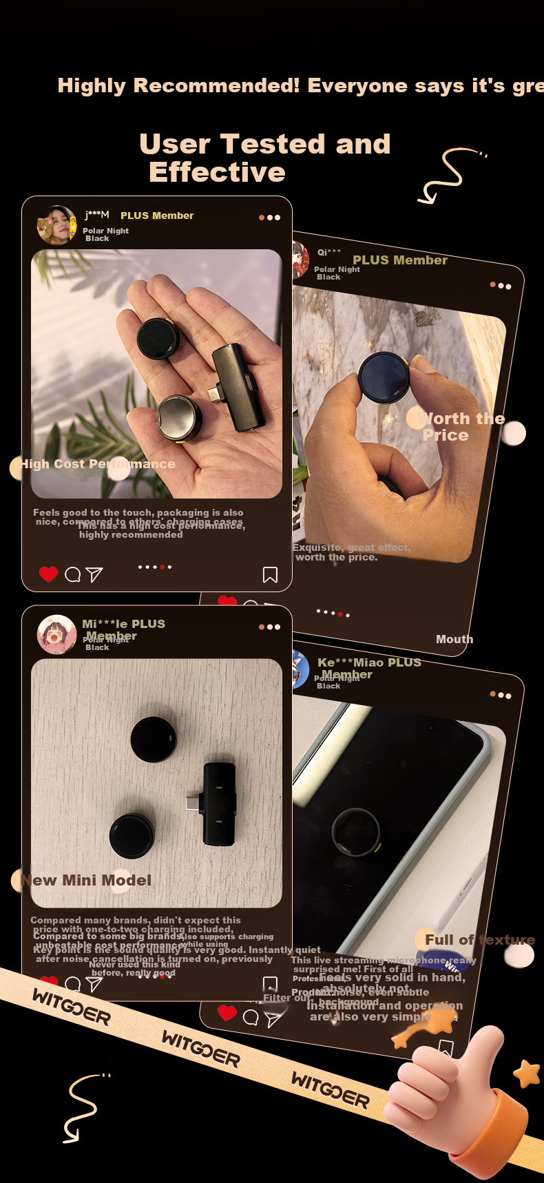 Zhiguozhe Wireless Lavalier Microphone Kit with Triple Noise Reduction and Four Modes for Live Streaming, Voice Recording, and Short Video, Dual Device Connection 1