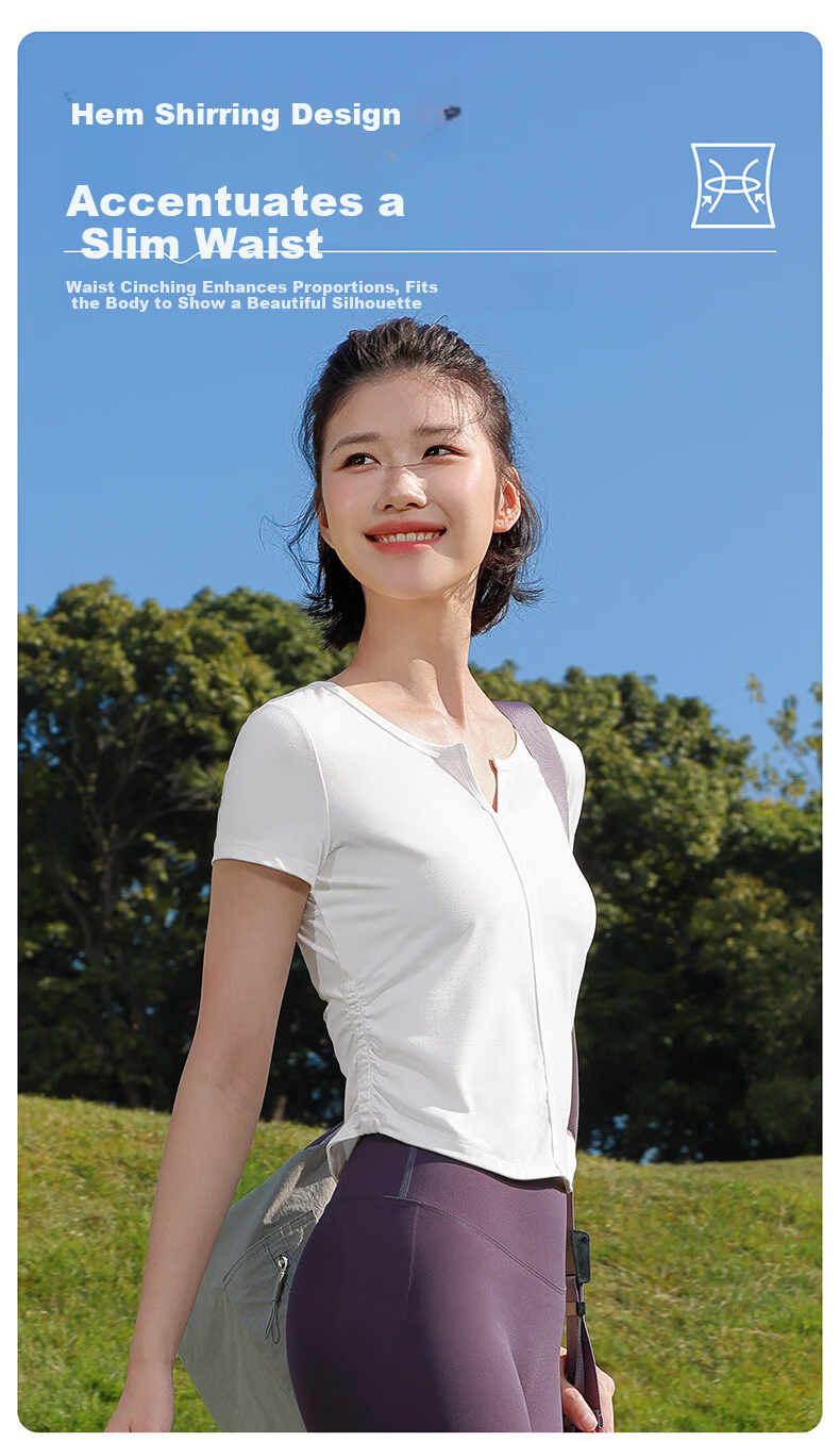 CAMEL Women's Ice Cooling Sports T-Shirt Quick-Dry Breathable Casual Short Sleeve Top Y26BAVLZ013 Morning Glory Blue S 4