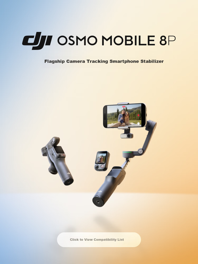 DJI Osmo Mobile 8P Smartphone Gimbal Stabilizer Handheld Remote Control Selfie 360 Tracking Vlog Tool AI Tracking Module Kit New Arrival 2