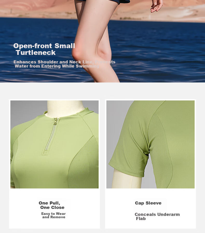WATERTIME Women's Conservative Swim Top Quick-Dry Long Sleeve Rash Guard Sunscreen Jellyfish Shirt Jia Zhu Color XL 4