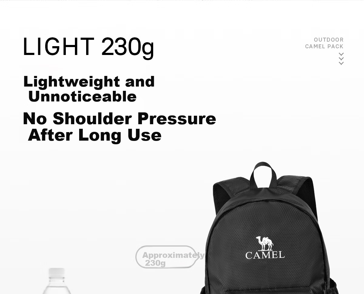 CAMEL Large Capacity Travel Outdoor Backpack Casual Sports Lightweight Hiking Bag Night Black 575B673035A 2