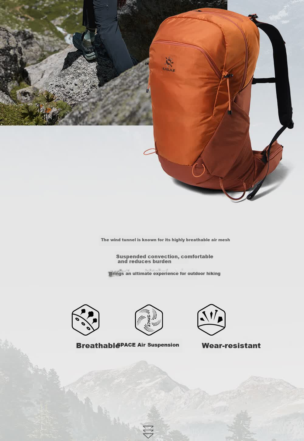 KAILAS Wind Tunnel 20L Professional Hiking Backpack Lightweight Outdoor Durable Water-Resistant Breathable Double Shoulder Mountaineering Bag 1