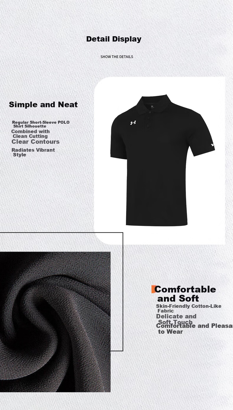 Under Armour Short-Sleeve Polo Shirt for Men, Summer Casual Loose Breathable Quick-Dry Sports Golf Business Collared Top 8