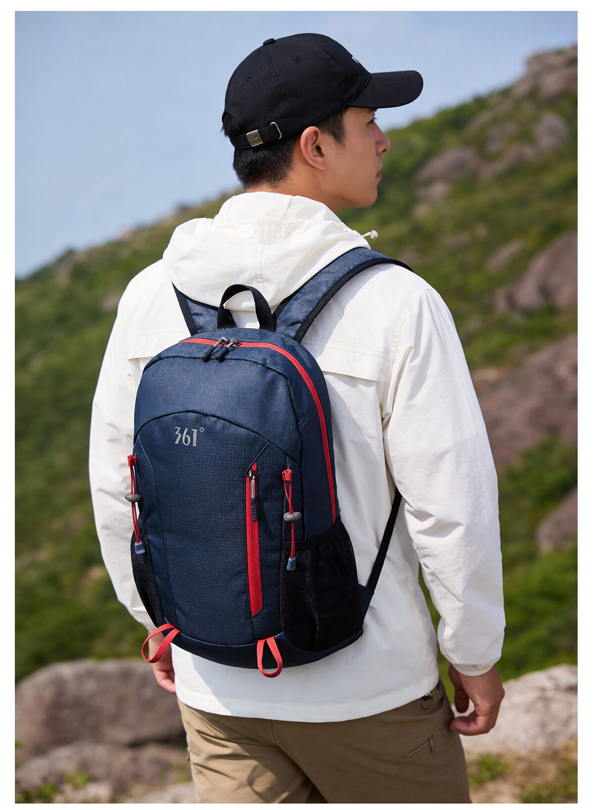 361° Outdoor Mountaineering Backpack for Men Large Capacity Lightweight Hiking Double Shoulder Bag Sports Cycling Bag Foldable Short Trip Backpack 18