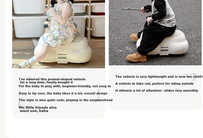 Babypods Peanut Ride-On Toddler Twisting Car 1-3 Years Old Scooter with Storage Baby Gourd Car Birthday First Year Gift 5