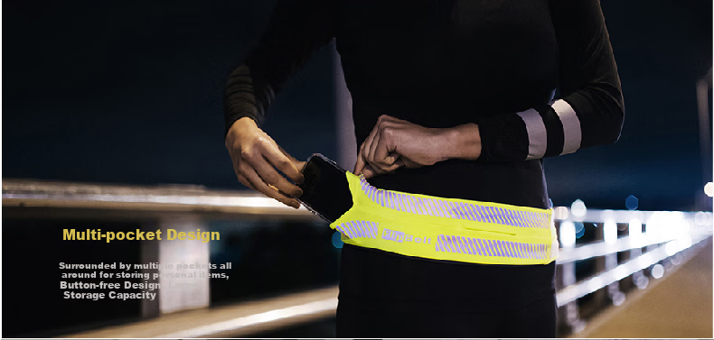 Feibit Night Running Waist Bag Running Sports Close-Fitting Fitness Marathon Gear Mountaineering Waist Belt Atomic Yellow XL 9