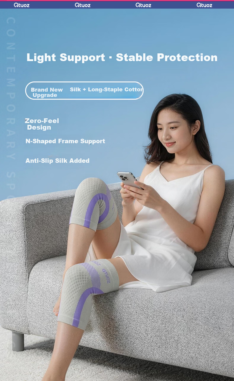 Qituozhe Silk Knee Brace Summer Thin Sports Protective Medical Knee Sleeve for Men and Women Meniscus Injury Recovery 3