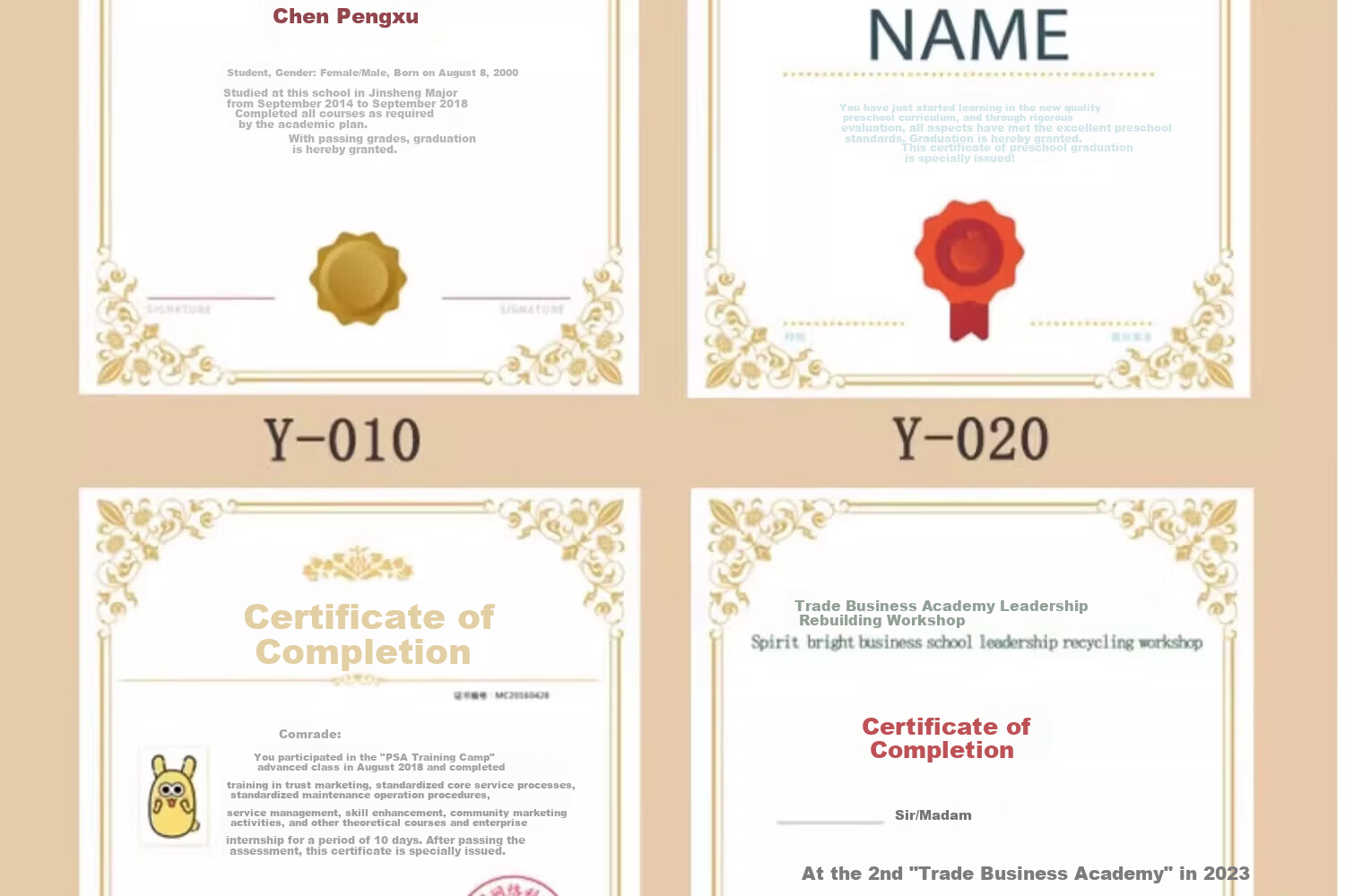 Shuxing New Style Honor Certificate Custom Graduation Certificate Appointment Letter Notification Authorization Inner Pages Custom Kindergarten School Business Core Printing A4 European Style 41