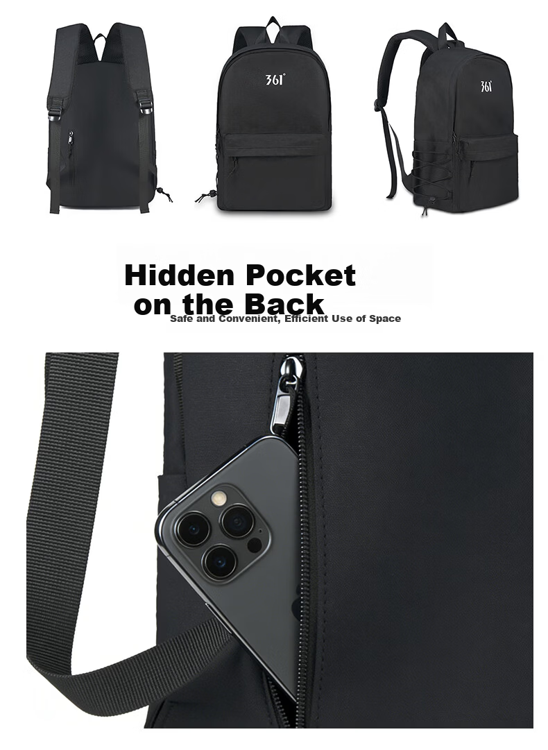 361° Men's Backpack Large Capacity Laptop Bag Business Commuter Travel Waterproof Lightweight School Bag 5