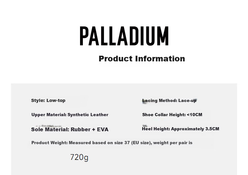 PALLADIUM New Trendy Versatile Dad Sneakers Casual Breathable Height-Increasing Shoes for Women Beige Single Layer Size 37.5 5