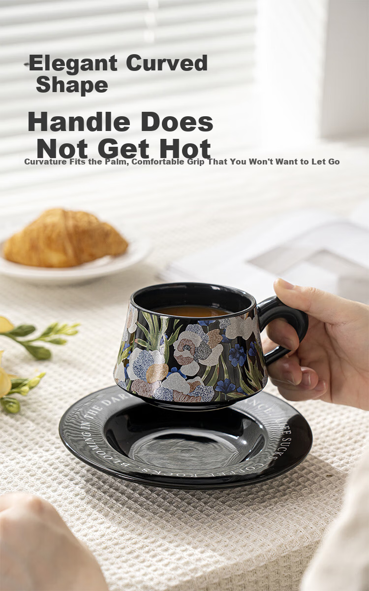 JD Jingzao Coffee Cup Set Rococo Strawberry Coffee Cup 270ML Gift Box Breakfast Red Tea Milk Cup 5