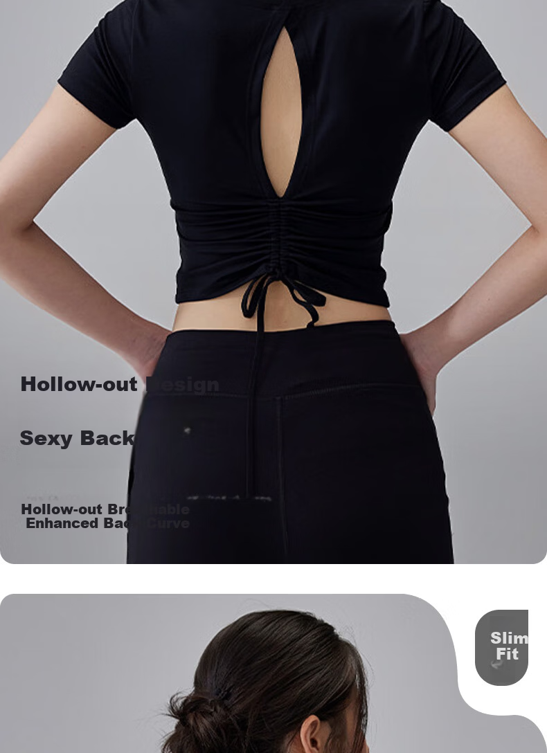 Xueqiman Padded Short Sleeve Yoga Top for Women 2026 New Premium Pilates Training Running Sports Fitness T-Shirt 7