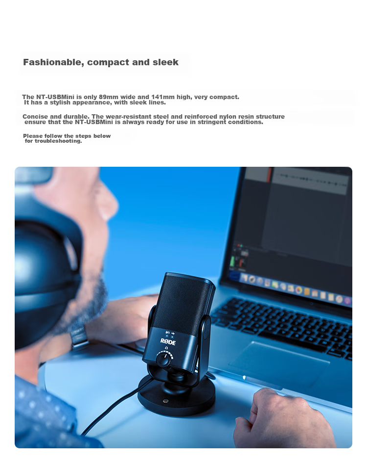 RODE NTUSB MINI Condenser Microphone for Novels, Voice Acting, Studio Recording And Live Streaming Professional Microphone 8