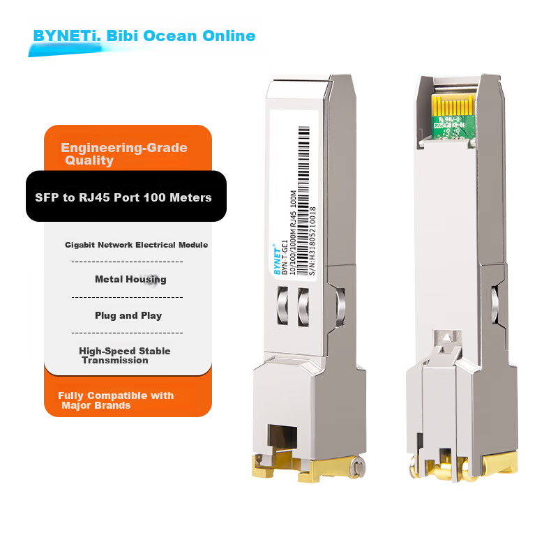 BYNET Gigabit Ethernet Port Module SFP to RJ45 100M Transmission Compatible with Huawei BYN-T-GE1