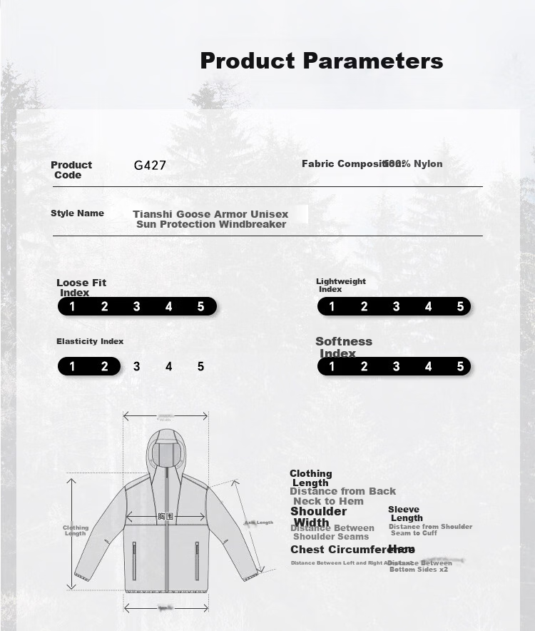 Tianshi Goose Armor Spring Summer New Ultra-thin Breathable UV Protection Skin Jacket Unisex G427 Black S 14
