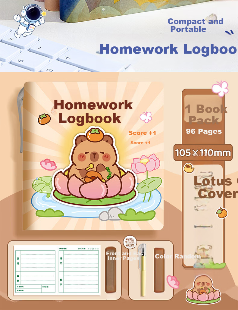 Kaba Bear Mini Leather Homework Register Student Pocket Portable Assignment Notebook Children's Day Birthday Gift 9