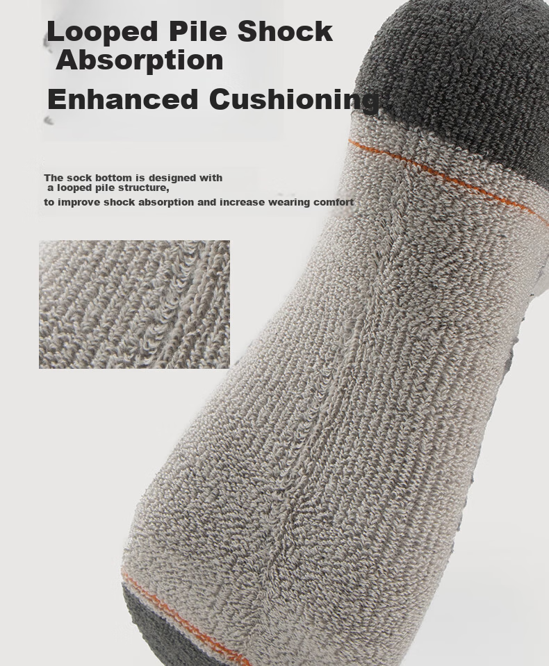 Riels Merino Wool Socks Unisex High Tube Marathon Hiking Running Thick Terry Anti-Odor Breathable Sports Socks 9
