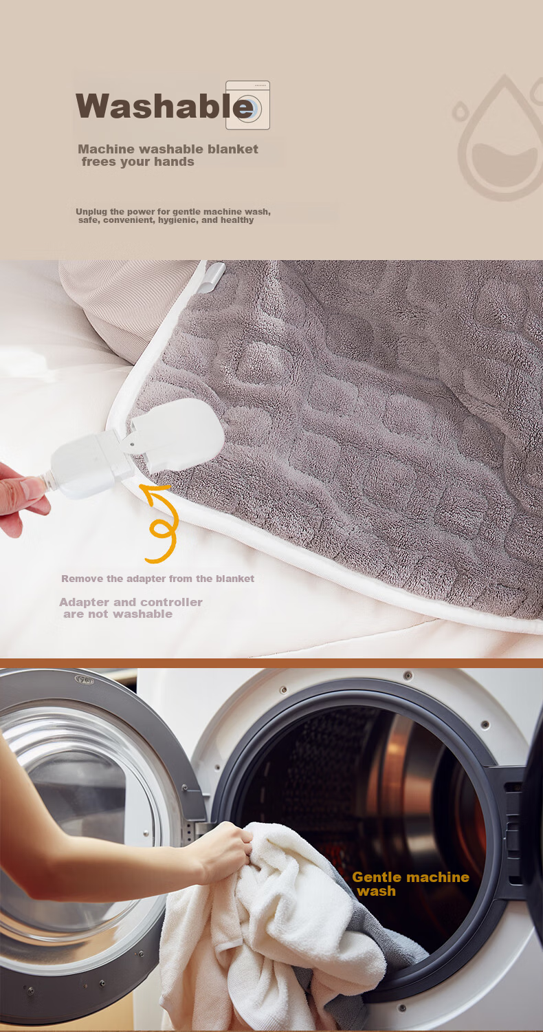 CHIGO Heated Shawl Electric Blanket Electric Heating Throw Timed Washable 1.5m x 0.9m Heated Cover Blanket 9
