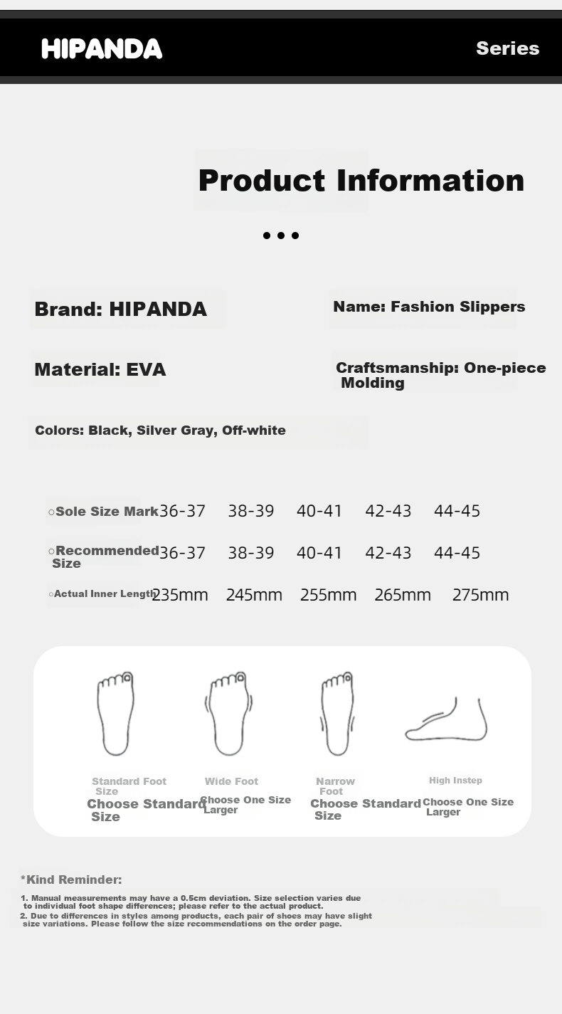 HIPANDA Men's Home Slippers Thick EVA Sole Non-Slip Durable Outdoor Sandals Women Off-White Size 44-45 13