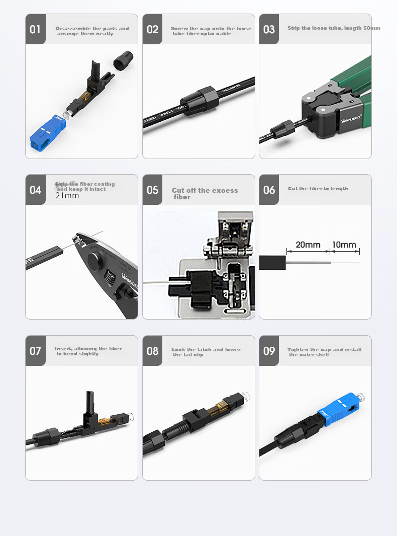 10,000-Level Fiber Optic Drop Cable Telecom Grade FTTR Fiber to the Home Indoor Butterfly Single-Mode Single-Core 1-Core 2 Steel Wire Optical Cable White 50m 2-19211 12