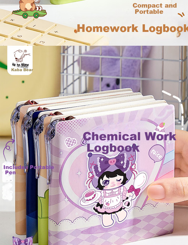 Kaba Bear Mini Leather Homework Register Student Pocket Portable Assignment Notebook Children's Day Birthday Gift 7