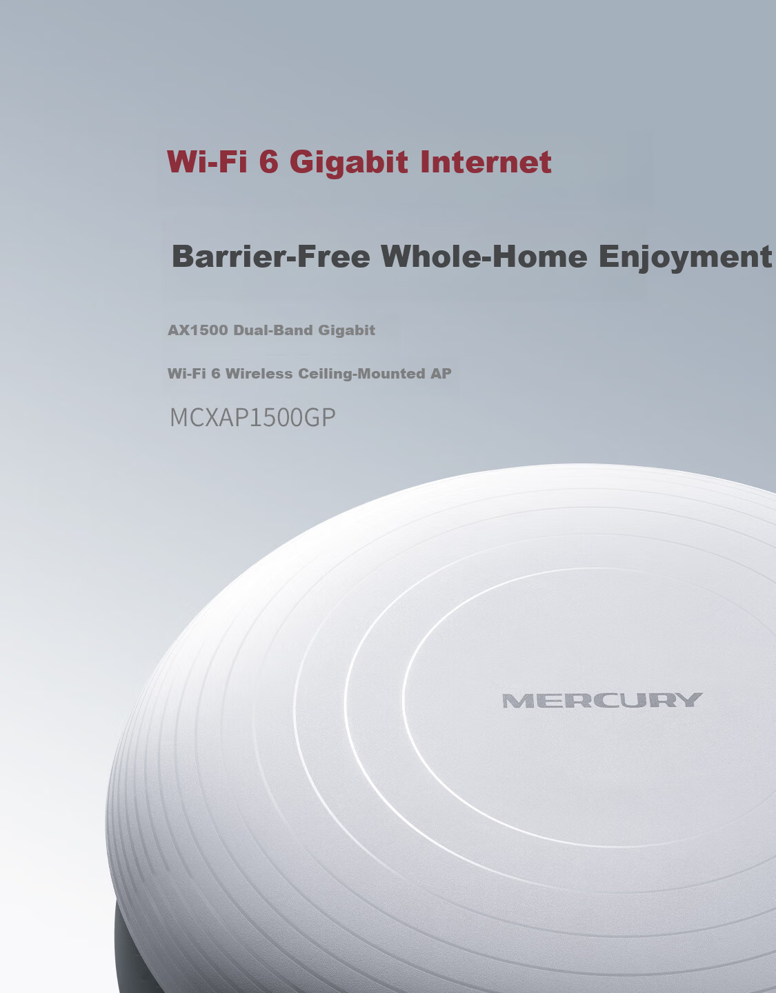 MERCURY Dual-Band Gigabit WiFi 6 Ceiling-Mounted 1500Mbps Wireless Standard PoE Powered Whole-House Coverage WiFi Hotel Enterprise Engineering Network Router MCXAP1500GP 1