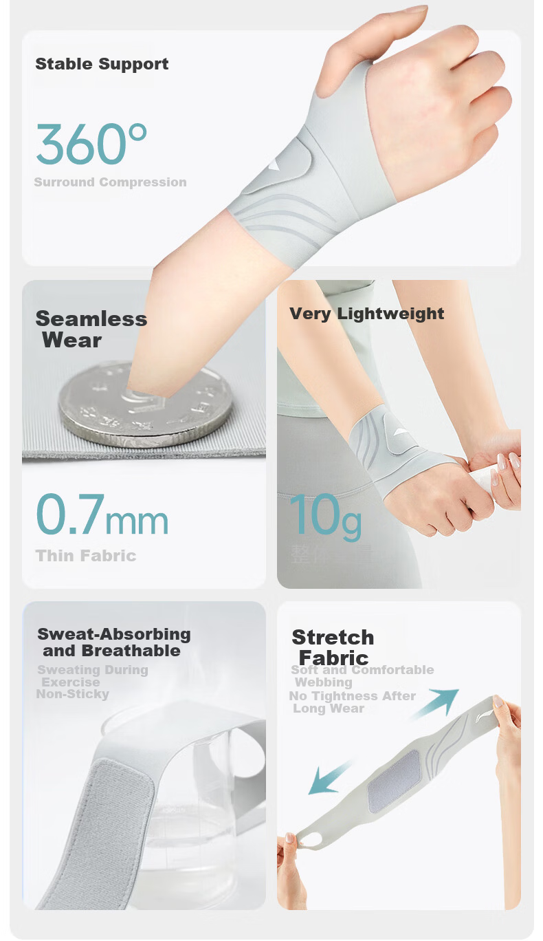 LI-NING Wrist Support TFCC Injury Wrist Sleeve Sprain Wristband Badminton Tennis Sports Wrist Joint Tendon Sheath Protector 4