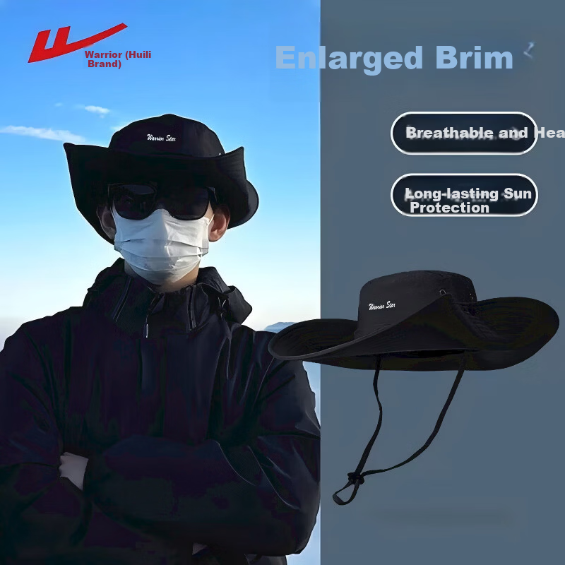 Warrior Men's Sun Protection Hat UV Protection Wide Brim Fishing Bucket Hat Outdoor Summer Sun Hat