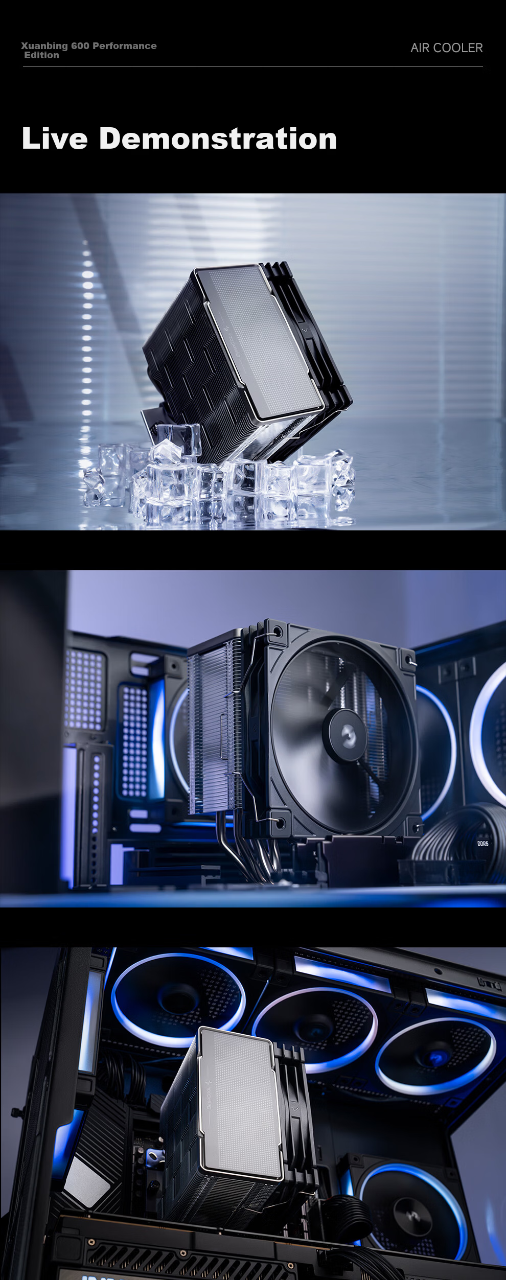 DEEPCOOL GAMMAXX 600 Performance Edition CPU Air Cooler / 6 Heat Pipes Single Tower / Innovative Airflow Ring Fan / Offset Heat Pipes for Memory Clearance / Multi-Platform Support 7