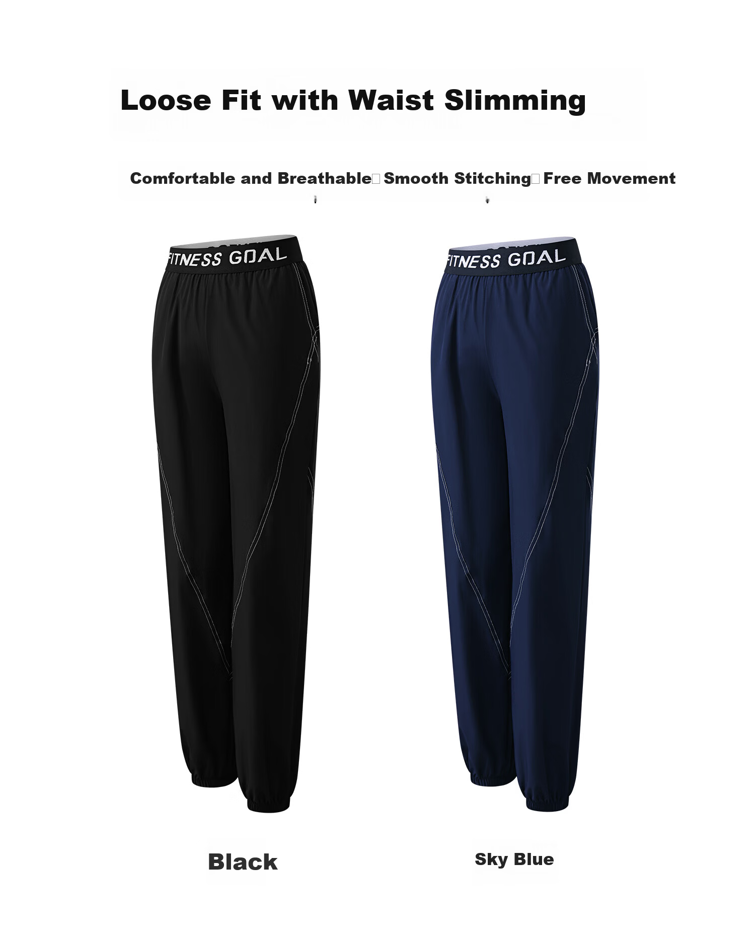 Baisirong 140 Jin Plus Size Women's Quick-Dry Fitness Running Pants Lightweight Yoga Training Straight-Leg Jogger Wide-Leg Trousers 2