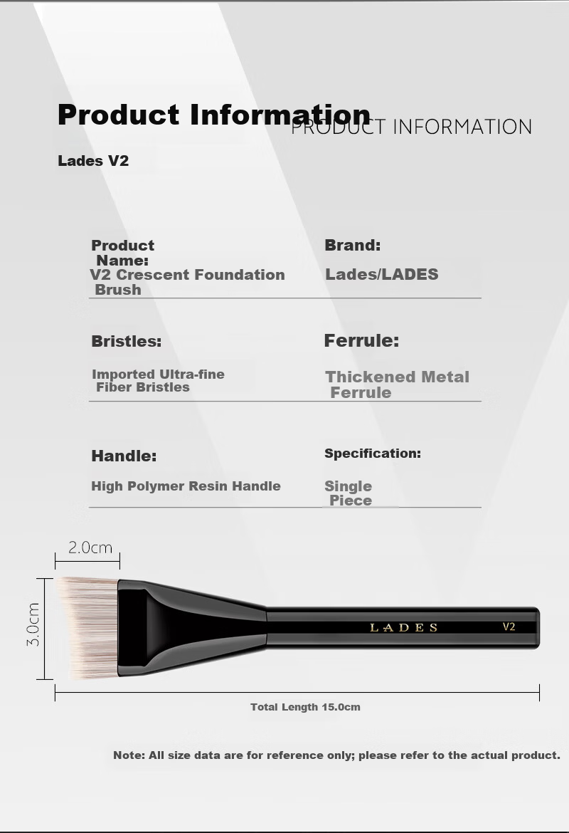 LADES V2 Crescent Blade Foundation Brush Makeup Brush Facial Mask Brush Single Beauty Tool 14