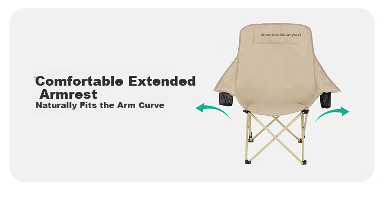 Shanfei Nest Moon Chair Outdoor Folding Chair with Widened Armrests Portable Recliner Picnic Stool Nap Fishing Chair Khaki 8