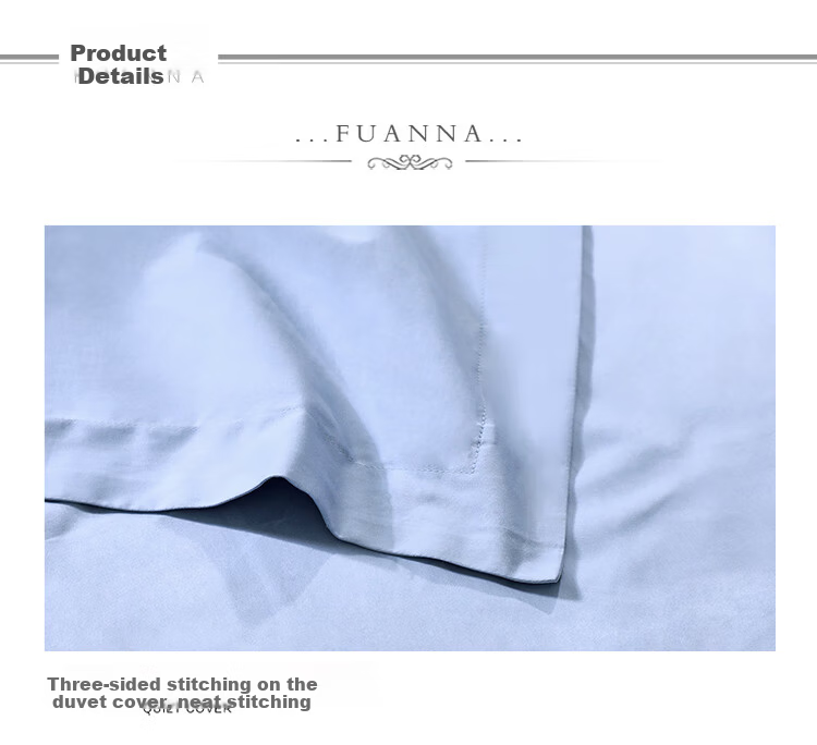 FUANNA Cotton Bedding Set with 60-Count Long-Staple Cotton, Embroidered Duvet Cover And Bed Sheet Set, 203*229cm 7