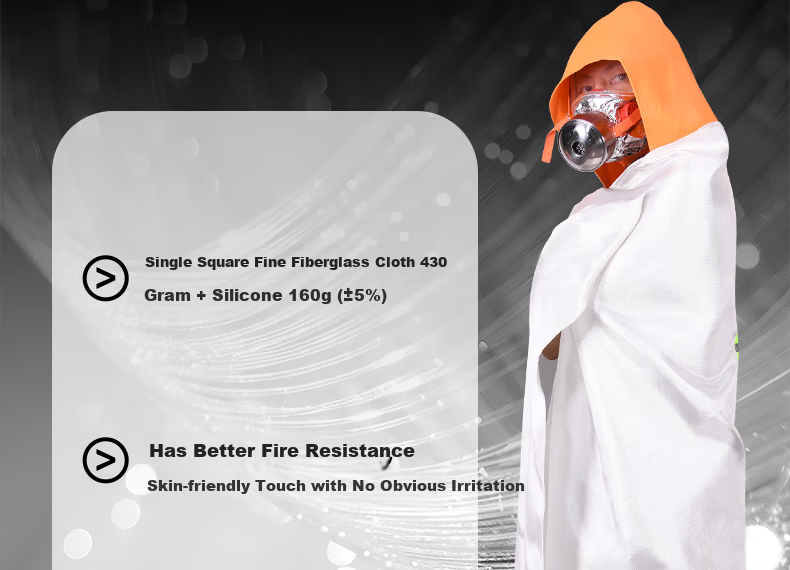 ZHONG JIA WO AN Fireproof Cloak Household Fire Escape Fire Blanket Kitchen High-Temperature Resistant Silicone Fire Extinguishing Blanket Emergency Escape Equipment 6
