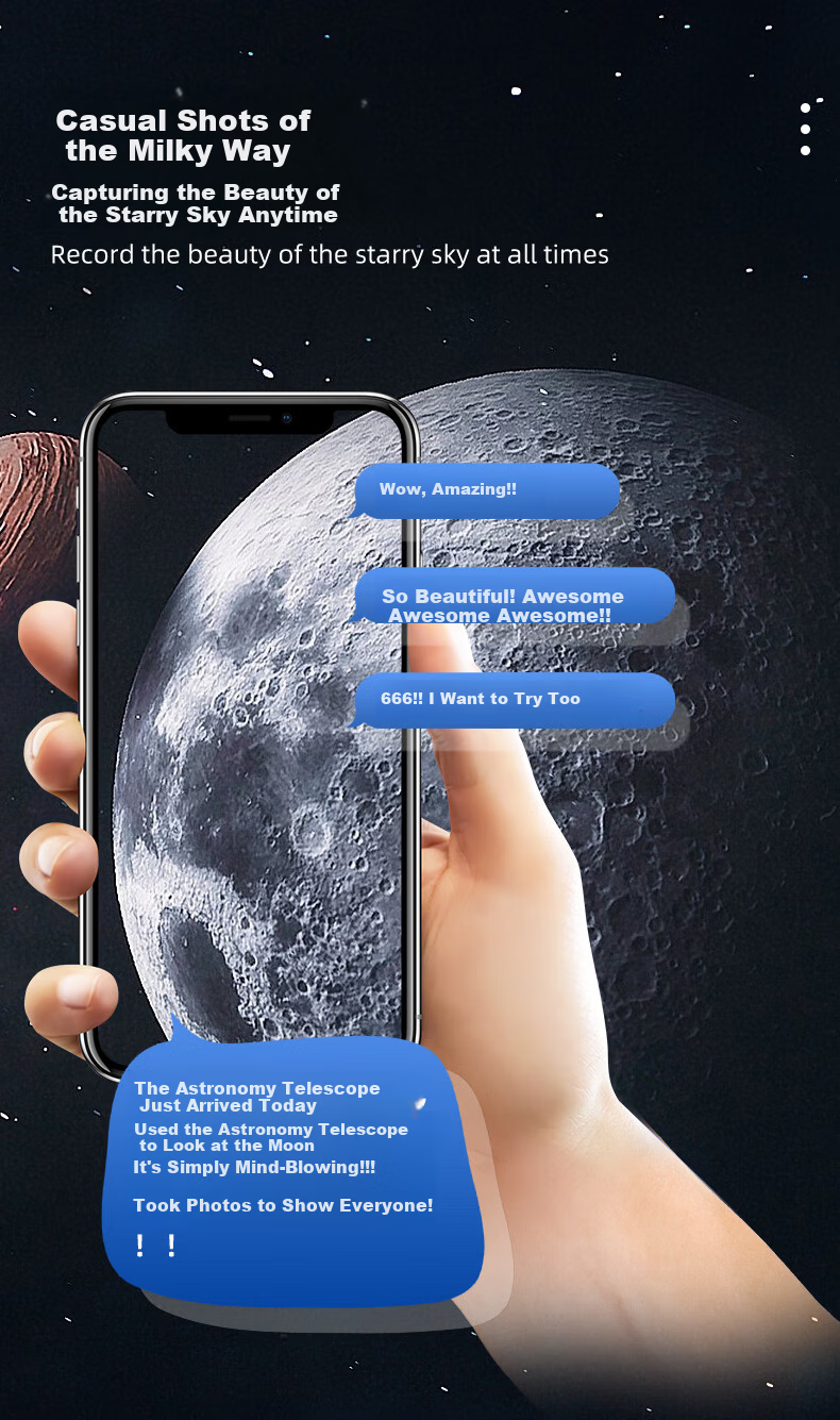 Bresser Professional High-Power HD Astronomy Telescope for Kids Boys Girls Beginner Stargazing Gift 10
