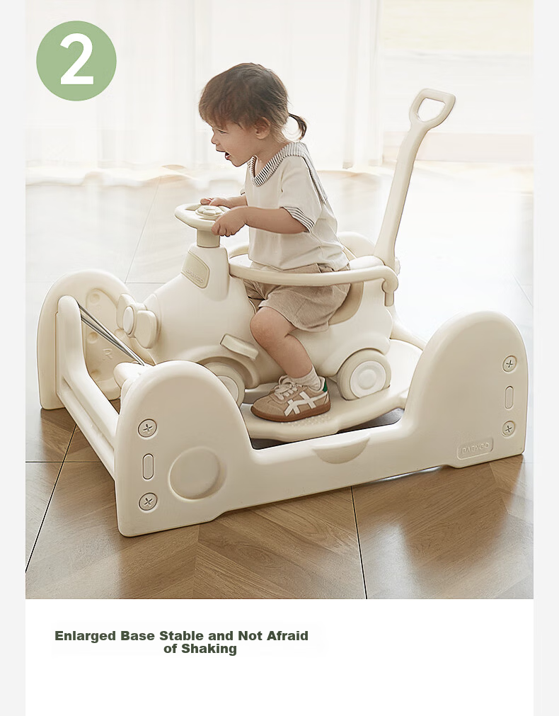 BG-BABYGO Aviator Rocking Horse Bouncer Baby Ride-On Car Toddler Wooden Horse Toy Birthday Gift First Birthday Present Rocker Car 7