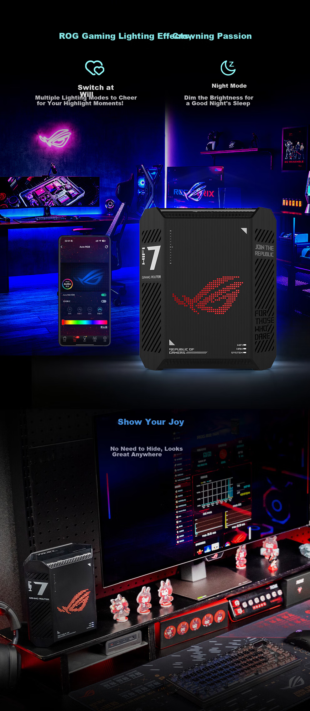 ROG [Renewal Subsidy] ROG Magic Box WiFi 7 Gaming Wireless Router (9 2.5G Ports, MTK AI Chip, 2GB DDR4 Memory) Aimesh Flexible Mesh Router 15